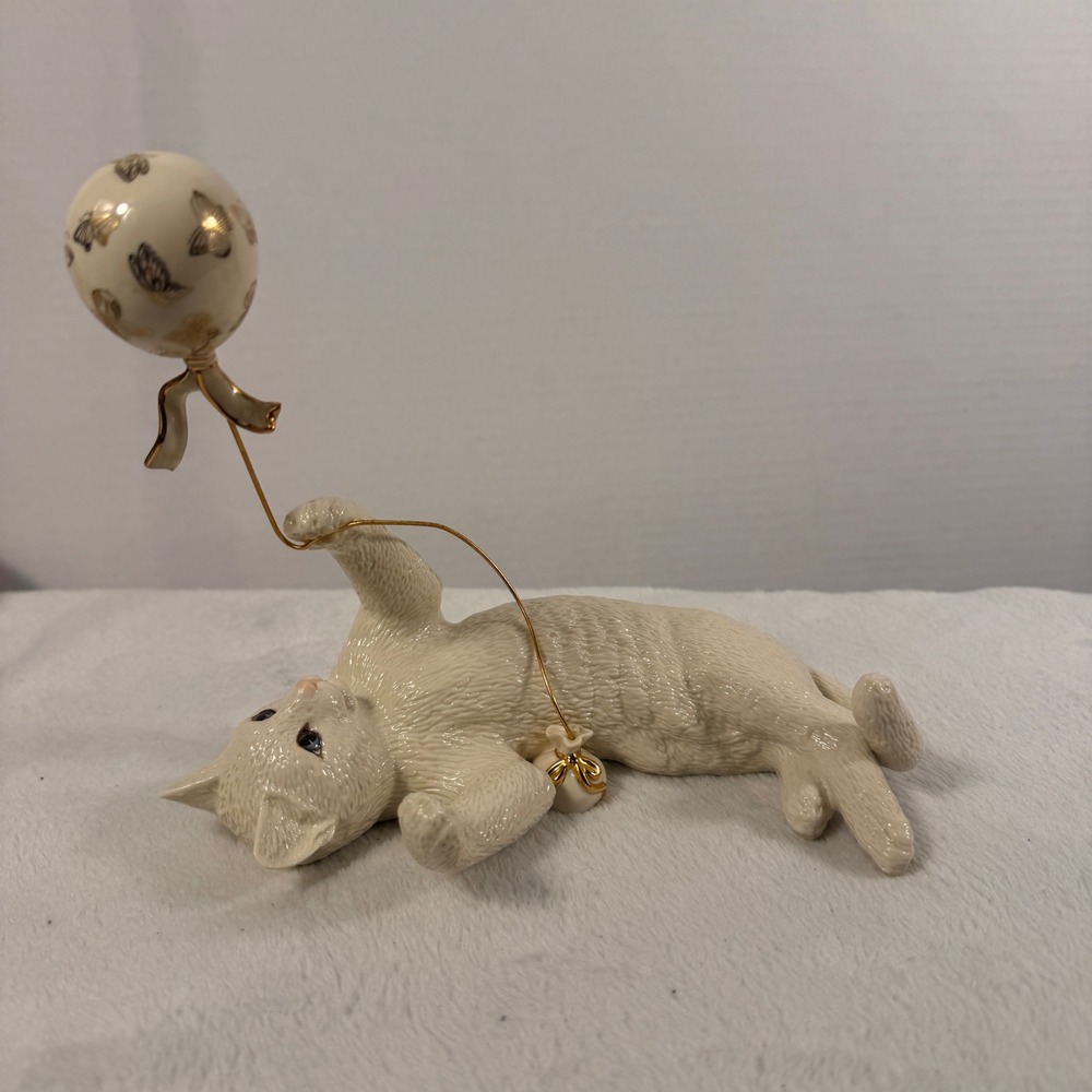 Lenox Captivation Classic Cat Collection Porcelain Cat Balloon Figurine Retired